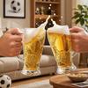 Soccer Beer Glass, 700ml Capacity Lead-Free Stein with Handle for Craft Beer, Sports Themed Beverage Cup for Party