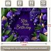 50th Birthday Party Backdrop Gold Purple Polyester Banner Photo Booth Decoration