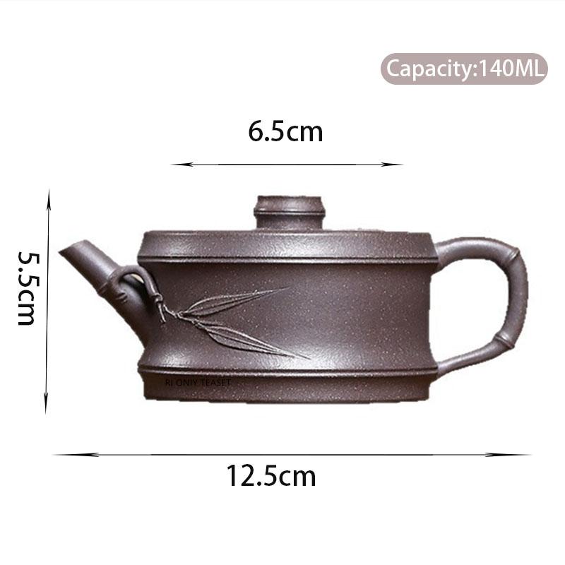 

140ml Yixing Purple Clay Teapots Famous Handmade Bamboo Joint Tea Pot Chinese Zisha Teaware Beauty Tea Infuser Kettle Tea Set