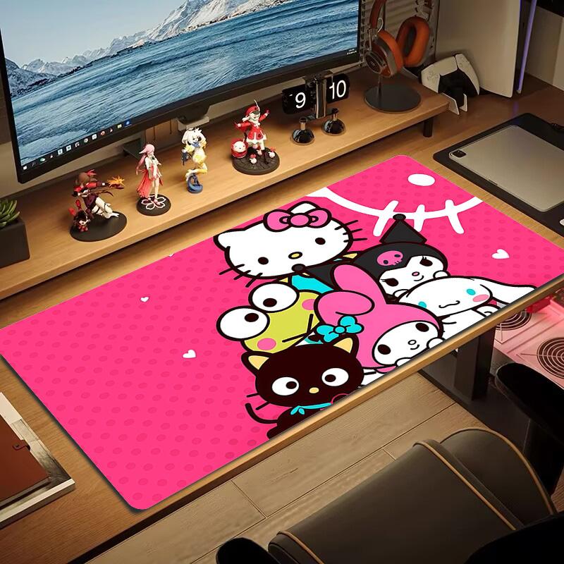 Hello Kitty And Friends Print Cushion Non-slip Laptop Tablet Big Mousepad XXL Mat Mini PC Playmat With Lock edge
