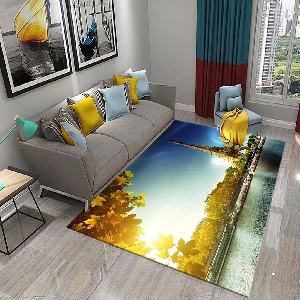 Eiffel Tower Rug Paris France Carpet World Famous Buildings Floor Carpets Bedroom Living Room Decor Area Rugs Door Mat Yoga Mats