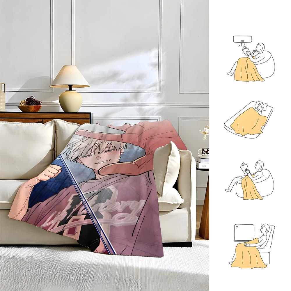 anime O-One Room TA-A Throw Warm Soft Flannel Blanket, Multi-use for Sofa Bed Camping Travel Nap