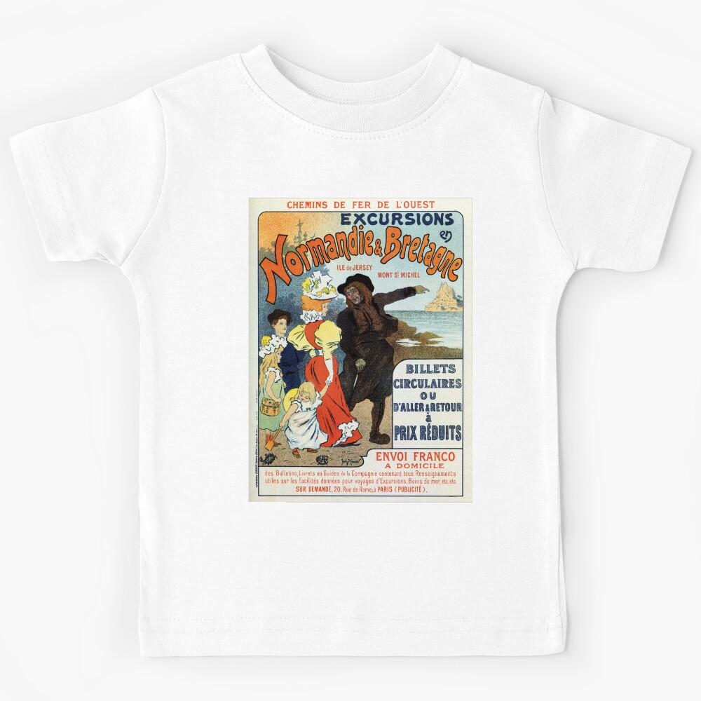 Vintage France Normandy Brittany Jersey travel ad Kids T-Shirt 100