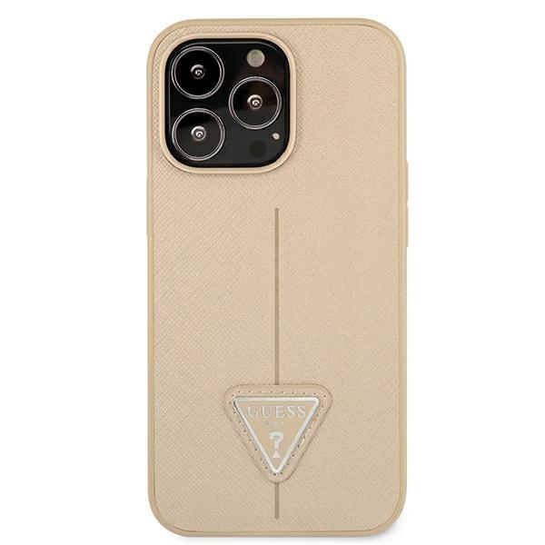 Guess Guhcp13Lpsatle Iphone 13 Pro/ 13 6,1 Beżowy/Beige Hardcase Saffianotriangle Logo