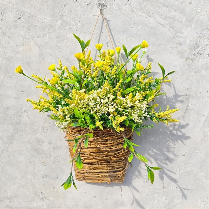 Elegante Wandbehänge Kranz Kunstblumen Korbkranz Wanddekorationen Perfekt für den täglichen Gebrauch Gartendekorationen