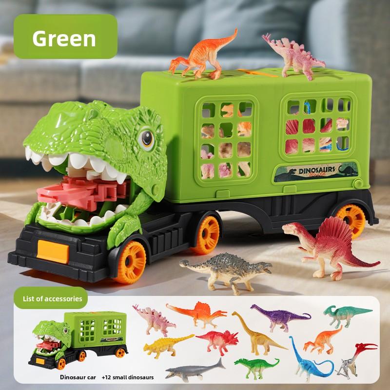 Dinosaur Toy Car, Dinosaur Capture Scene, Storage Van, Inertia Sliding, Children's Car, Toy Gift
