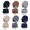 2Pcs/Set Fleece Children Hat Scarf Set Ear Protection Beanie Hat Scarf Neck Warmer  Boys Girls