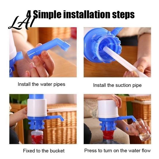 Convenient Water Pump for Camping Manual 5 Gallon Jug Hand Press Siphon Universal Bucket Home Dispenser with Food-Grade Silicone Seal Leak-Proof