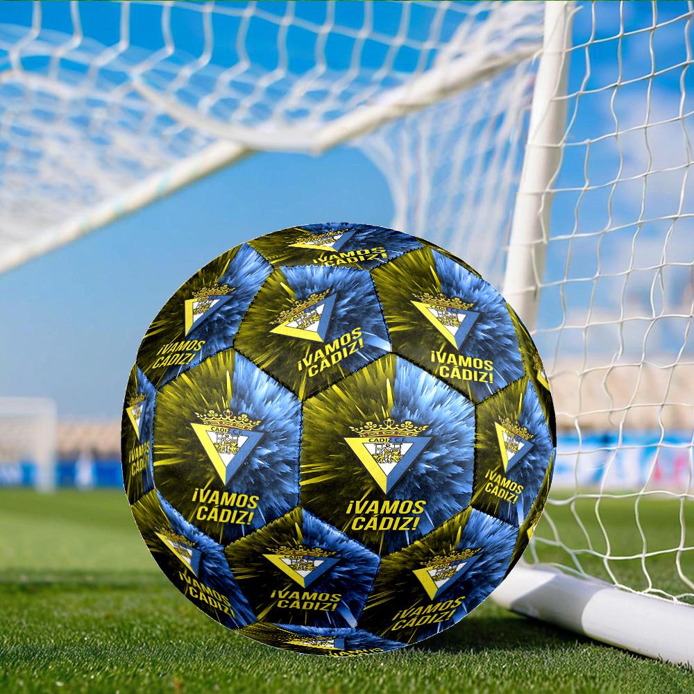 Cadiz Crest Design Soccer Ball Size 5 Soccer Ball, Machine-stitched, Soft and Comfortable, Suitable for Training and Matches Fan Gift
