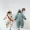 Tuta Intera in Cotone Unisex per Neonati con Fodera in Pile, Abbigliamento da Esterno con Piedi per Bambini e Bambine.
