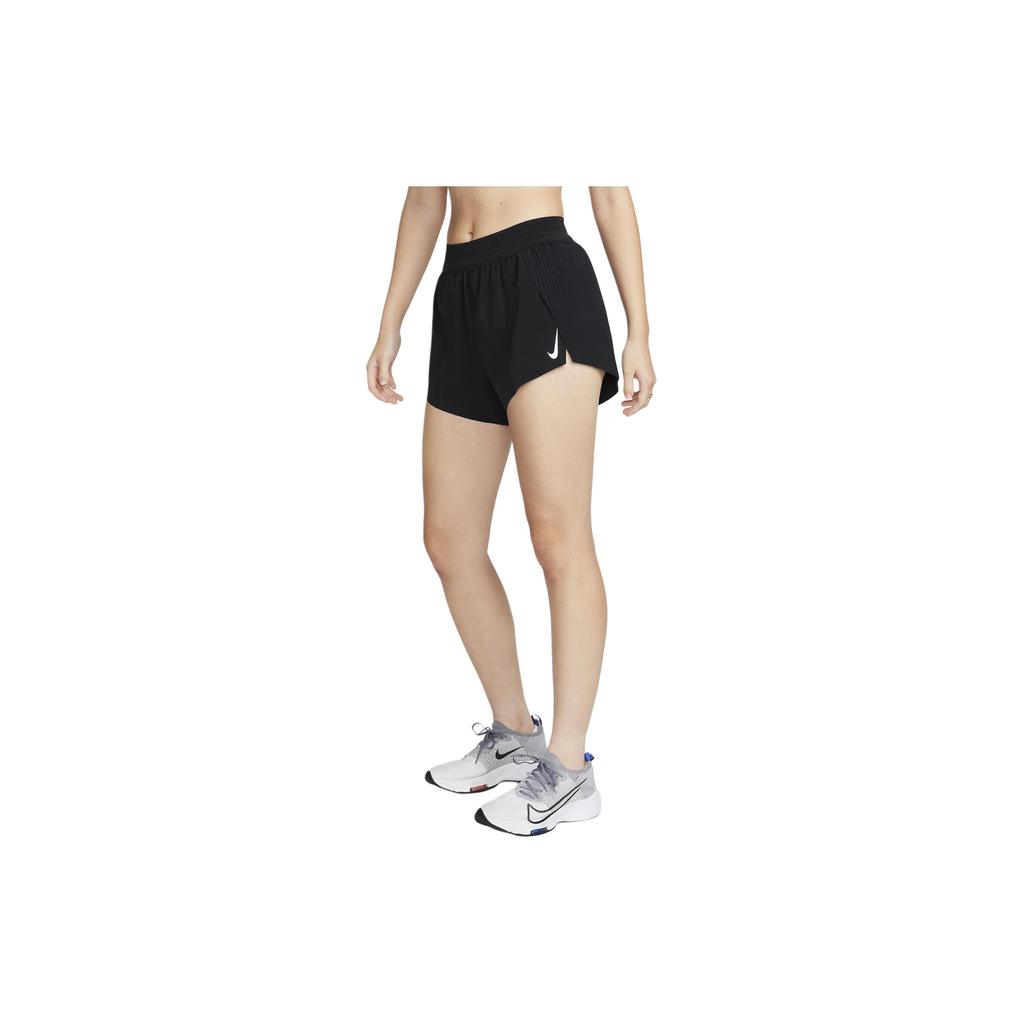 Nike Aeroswift Pure Color Mid-Waist With Lining Casual Shorts Women Bottoms Black FN2329-010