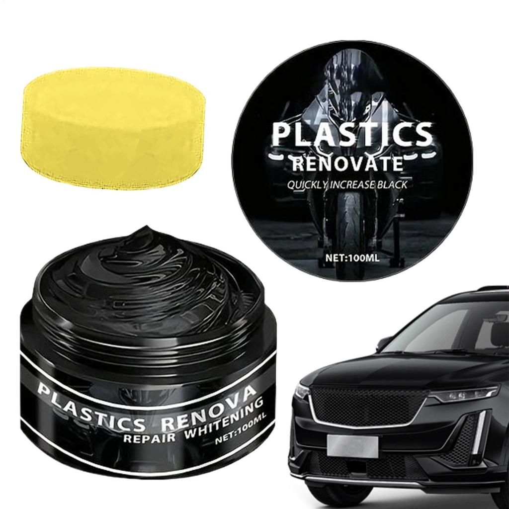 100ML Black Trim Restorer Car Interior Restorer Fade-Resistant Quick-Drying High-Gloss UV-Protectant Rubber Repair Wax