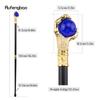 Drachenklauengriff, blaue Glaskugel, goldener Gehstock, modischer dekorativer Gehstock, Cosplay-Gehstock, Knauf, Crosier, 93 cm
