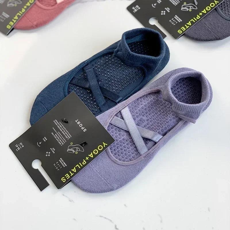 

2 Pairs Cotton Breathable Sweat-absorbent Yoga Socks Silicone Anti-slip Floor Socks Women Pilates Ballet Fitness Sports Sock Set Eur 35-41-2 pairs