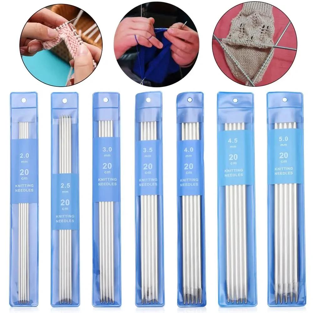 Stainless Steel Sewing Accessories DIY Sweater Weave Yarn Crochet Hooks Knitting Tools Metal Crochet Straight Knitting Needles