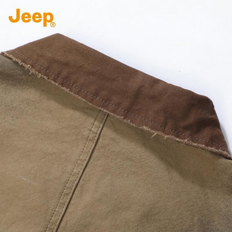 Jeep Men's Cotton Retro Color-block Lapel Jacket