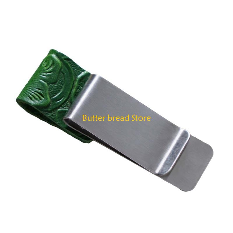 W89C Leather Pen Holder with Clip Notebook Pen Holder Leather Pen Sleeve for Journal