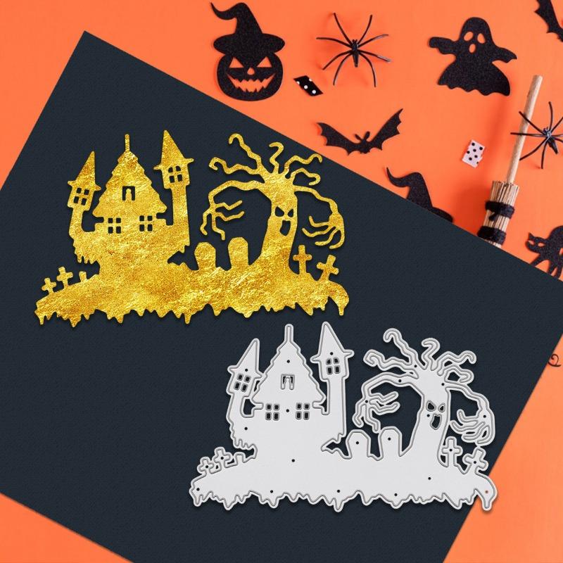 Creepy Castle Ghosts and Crosses Halloween Decorations with Silicone and Metal Clipper Mold