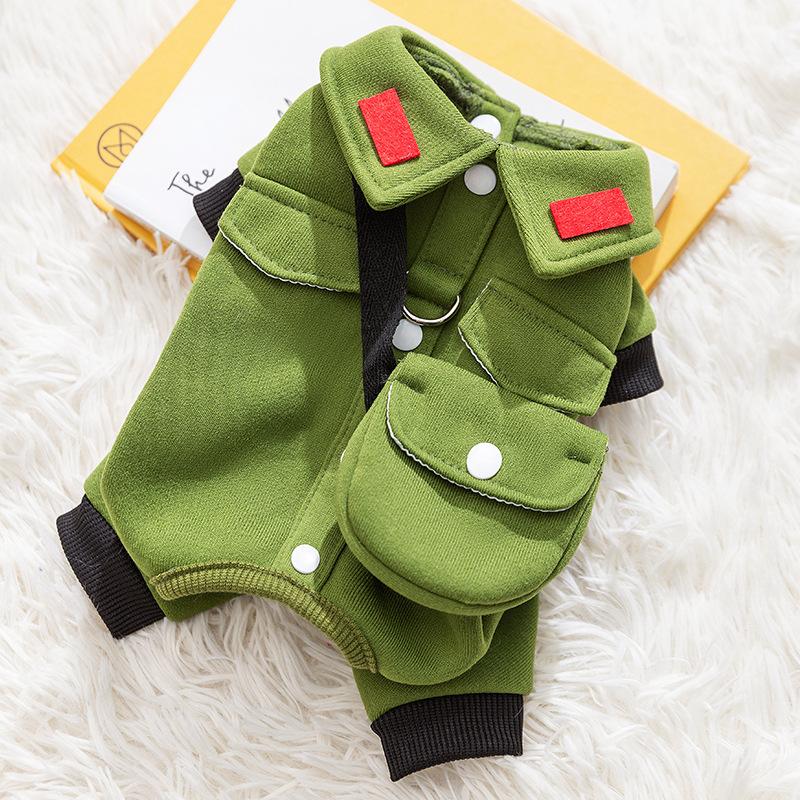 Cat clothes autumn and winter warm belt satchel into kittens can be towed four-legged clothes dog small dog pet cat clothing