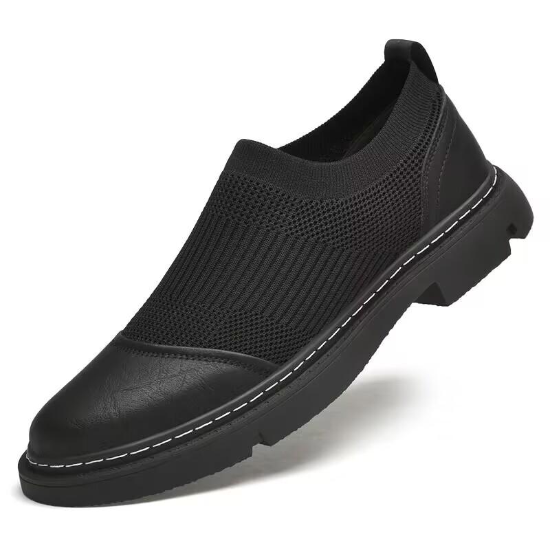 

Mesh Leather Men Shoes Sneakers Trend Casual Shoe Italian Breathable Leisure Male Sneakers Non-slip Footwear Men Vulcanized Shoe 38
