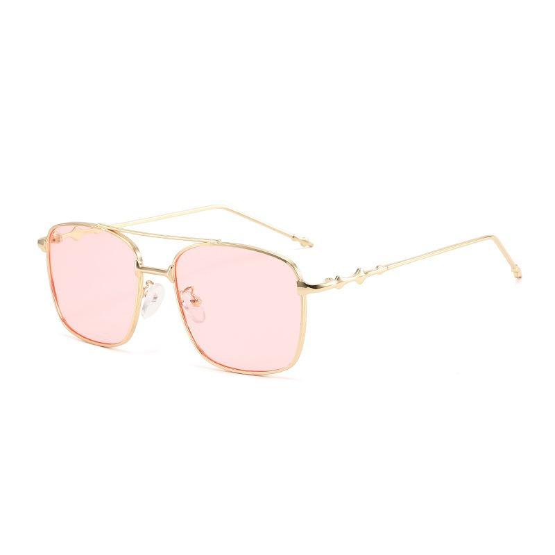 New fashion double beam personalized sunglasses men and women travel street shooting versatile box sunglasses
