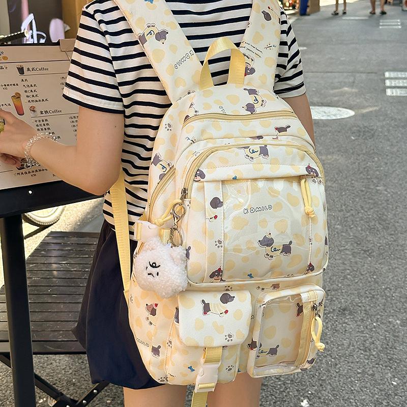 High-value summer new forest small fresh and sweet printed dog backpack Japanese cute backpack for primary and secondary school students