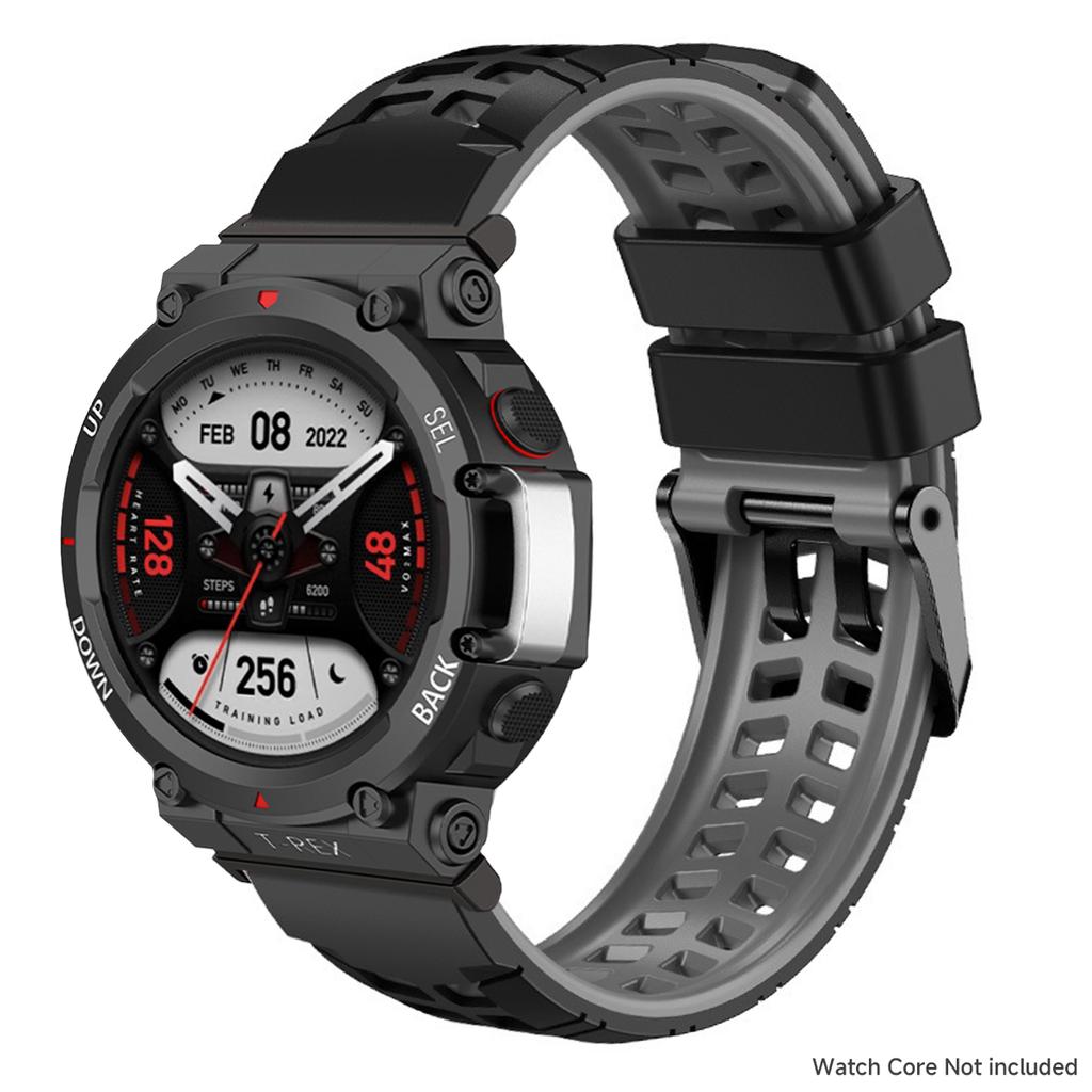Silicone Sport Band For Amazfit T-rex 3/2/1 Two Tone Adjustable Strap For T-rex Pro/Ultra/2ultra Smartwatch Breathable Bracelet