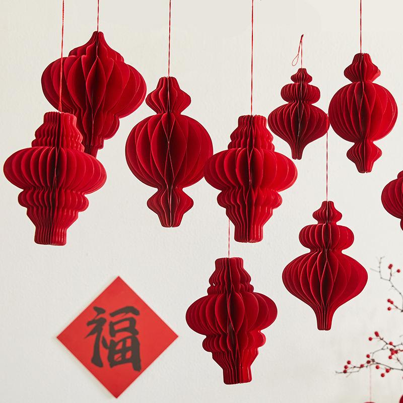 3D Paper Honeycomb Ball Santa Tree Hanging Pendant Christmas Hanging Ornament Lantern New Year Navidad Wedding Decor Supplies