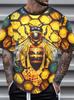 Camiseta Gráfica Y2k New Bee Homem Mulher Verão Casual Moderna Manga Curta Camisetas Estampa 3D Roupa Animal Harajuku Infantil Streetwear