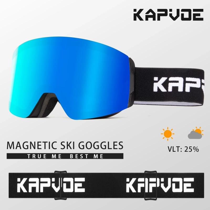 Red Bule Photochromic Lens Ski Goggles Men Women Sports Ski Goggles Anti-Fog Magnetic Ski Goggles UV400 Rated Protection Snow Goggles