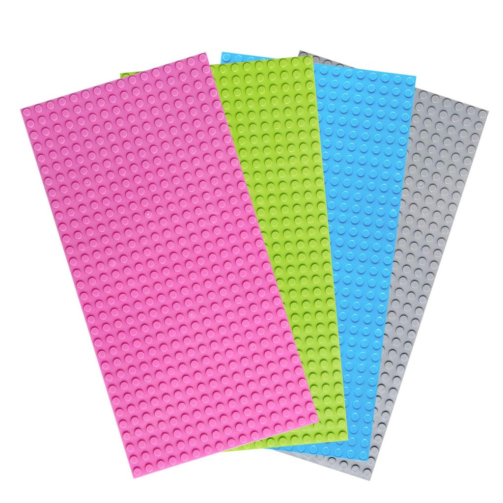 INIBUD Classic Compatible Baseplate 16 x 32 Dots Set Double-Sided Block, (4 Colors, B)