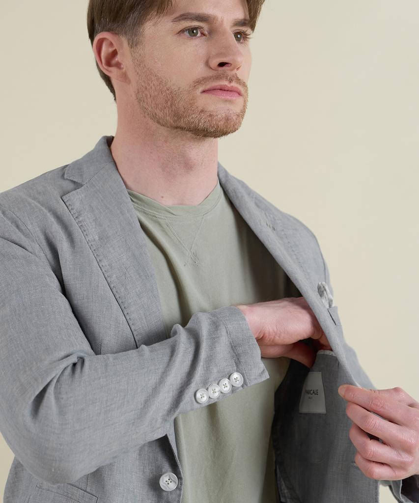 Panicale Sky Blue Washed Linen Jacket