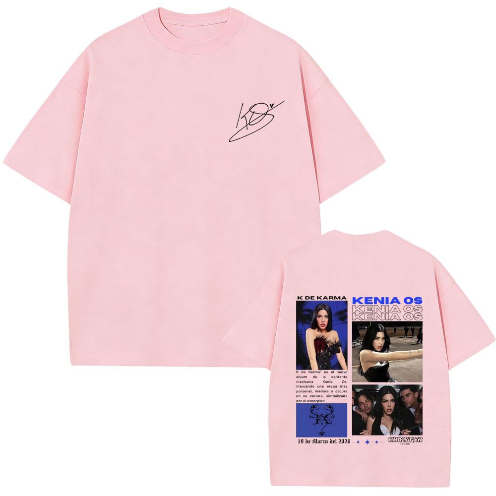 Singer Kenia Os K De Karma Tour 2026 Tshirt Unisex Women Fashion Pop Music Streetwear Unisex High Quality Soft Cotton Tshirts Tops