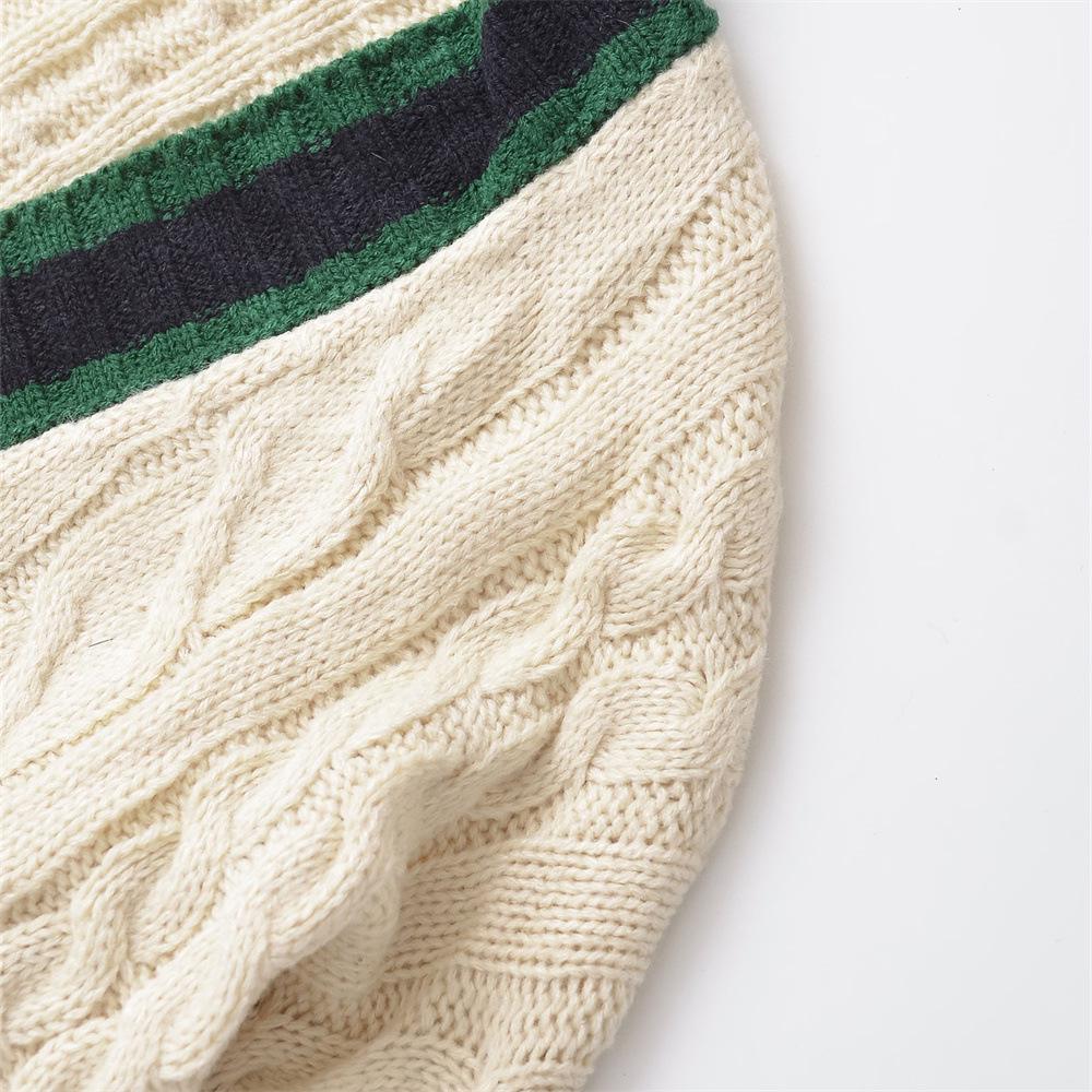 Women's PB&ZA 2024 Autumn/Winter Cable Knit V-Neck Cardigan
