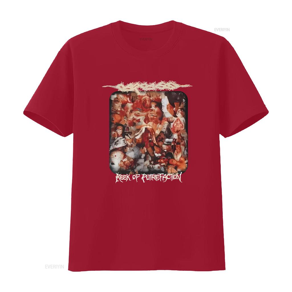 Rzadka koszulka Carcass Reek Of Putrefaction Unikalny nadruk Horrorowy dla fanów Metalowych vintage Sprana odzież uliczna męska Wygodna