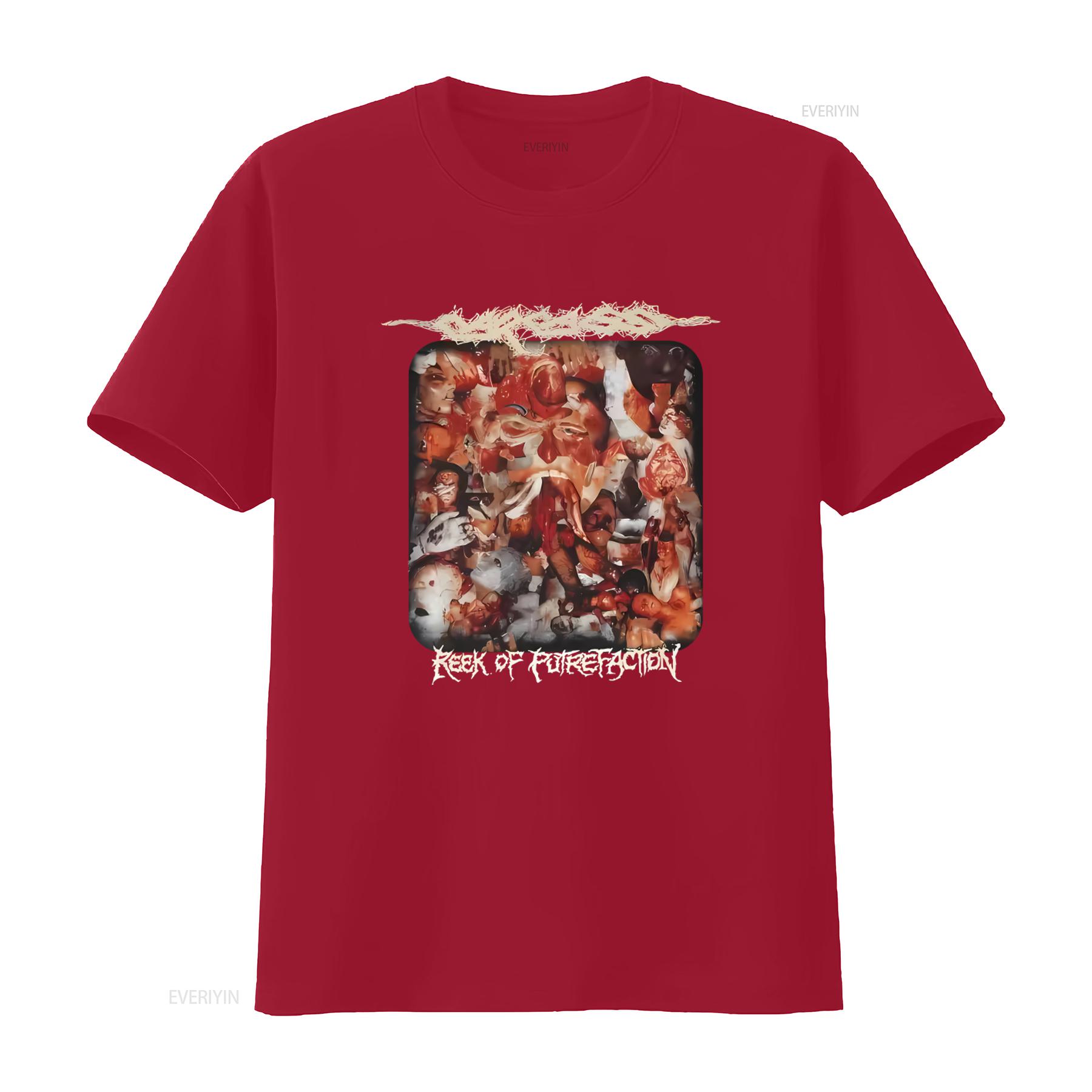 Rare Carcass Reek Of Putrefaction T Shirt Unique Horror Art Print for Metal Fans vintage Washed streetwear homme Comfortable S