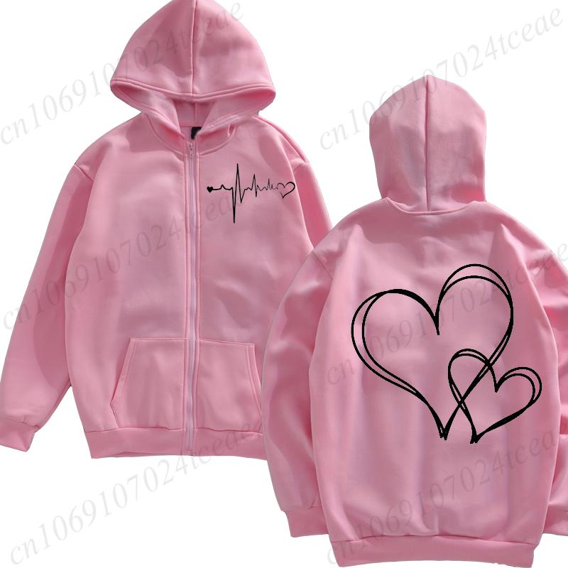 

Осенняя женская спортивная одежда с принтом, свободная повседневная толстовка с капюшоном, толстовка на молнии, куртка на молнии, одежда XXXL