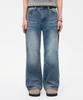 TRILLION Cat Brush Washed Flare Wide Denim Pants_Mid Blue