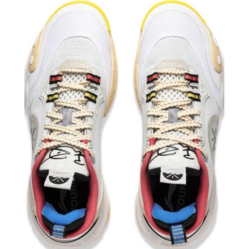 Li Ning Comfortable Sports Non-Slip Breathable Low-Top Basketball Shoes Kids Sneakers White YKBU032-3