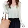 Casual Ice Silk Sunscreen Knitted Cardigan Blouse Female Summer Thin Models Take Long-sleeved Shawl Short Small Jacket Tide