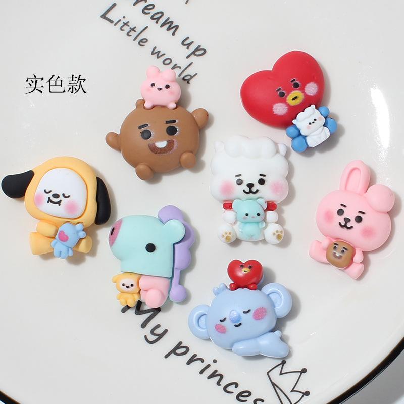 cartoon Cute BT21 themed charm suitable for slippers and sandals 3D soft PVC shoe charm DIY fashion shoe decoration accessory