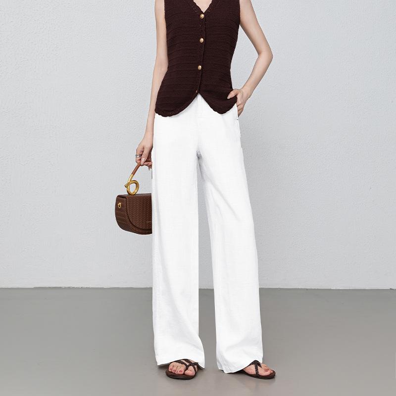 Summer Women's Tencel Linen Pants Are Lightweight, Breathable, Drape, High-end Style, Loose, Slimming, Versatile Long Pants for Commuting
