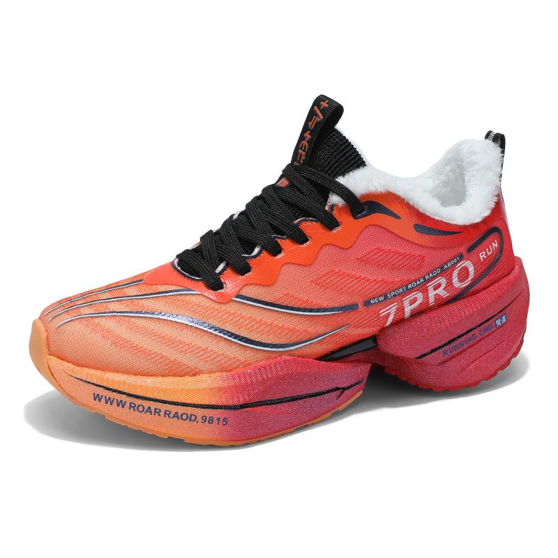 

Флисовые молодежные кроссовки для бега на карбоновой подошве, амортизирующие зимние кроссовки для мальчиков и девочек 35