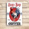 1 Piece American Country Style Rooster Coffee-themed Tin Plaque, 210g, Breakfast Mixed Coffee Decorative Painting, Retro Home Wa
