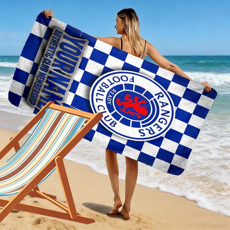 Name Custom Rangers fc Print Beach Towel, Large Soft Quick Dry Towel for Beach Camping Swimming