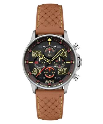 Hawker Typhoon Coningham Chronograph Kožený řemínek Baldwin Černý ciferník Quartz AV-4093-0B Pánské hodinky