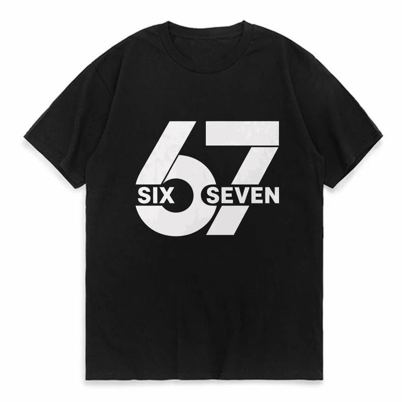 

Смешные Футболки Six Seven Крутая Мужская Футболка С Круглым Вырезом Повседневная Унисекс Уличный Стиль Принт Модная Футболка S чёрный