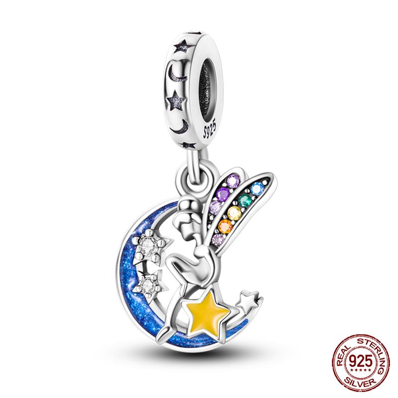 Fashion Copper Sparkling Zircon Star Moon Series Charms Beads Fit Qikaola Original Bracelets Diy Birthday Jewelry