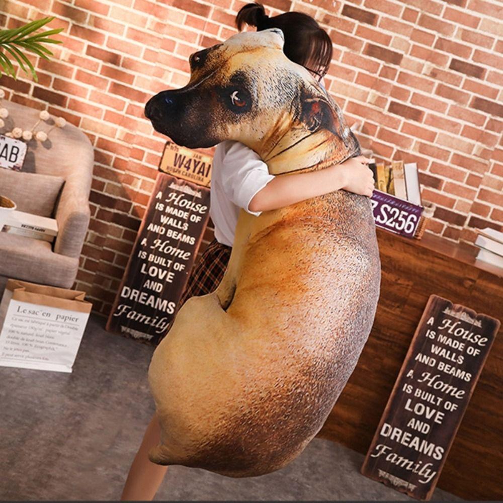 Soft Lifelike Animal Throw Pillow 3D Cushion Cute Dog Pillow  Home