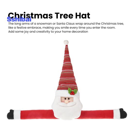 Weihnachtsbaumspitze mit Cartoon-Motiv, langer Arm, Weihnachtsmann, Schneemann, wiederverwendbar, Urlaubsdekoration, Weihnachtsbaumdekoration, Partyzubehör